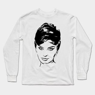 Sophia Loren Stencil Artwork Long Sleeve T-Shirt